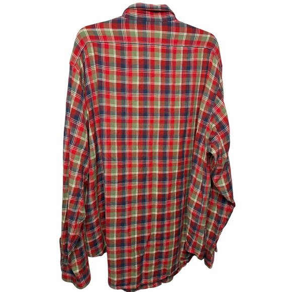 VTG Polo Jeans Co. Ralph‎ Lauren Men's XXL Red Green Plaid Button Down Shirt USA - Picture 7 of 7